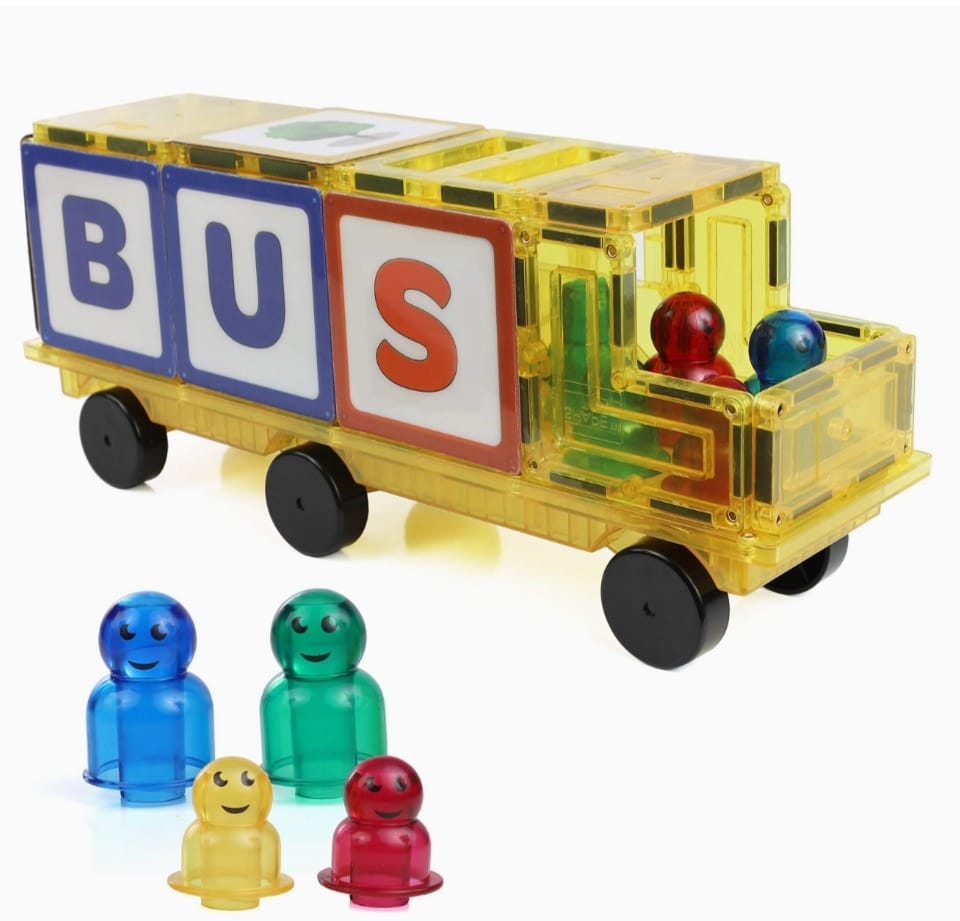 32 قطعة مجموعة حافلة مدرسية (Shapemags)